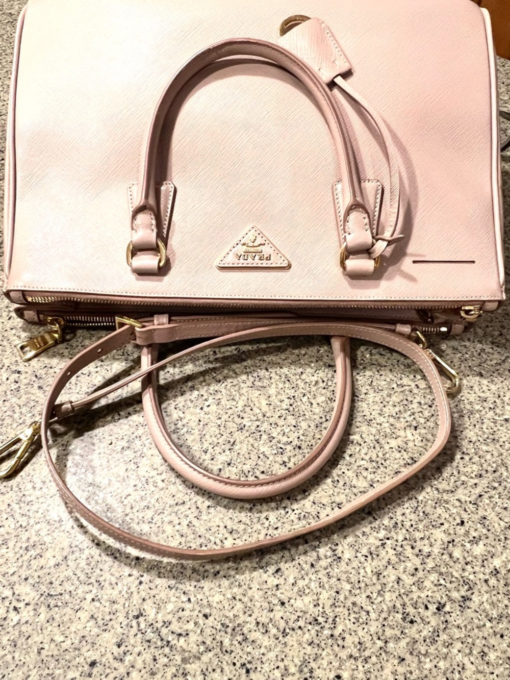 Prada Saffiano Leather Satchel in Blush Pink - Picture 8 of 16